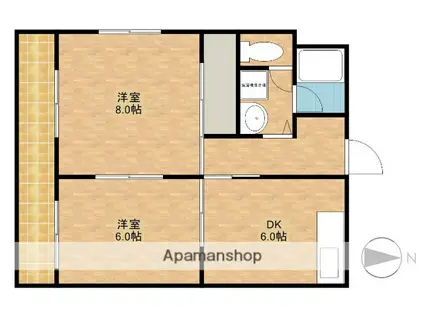 松下細島ライフ(2DK/3階)の間取り写真