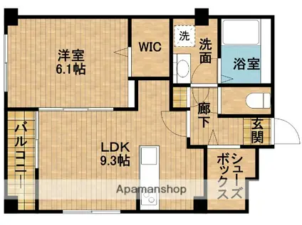 LALBA DI SECONDO(1LDK/2階)の間取り写真