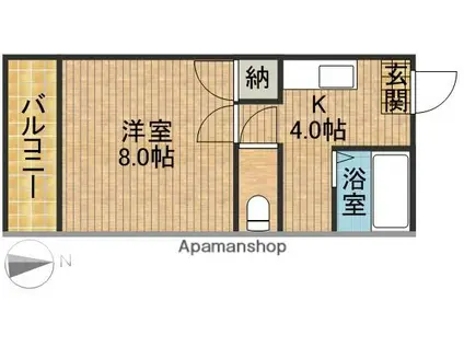 メゾンエトワール(1K/1階)の間取り写真