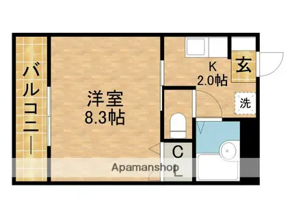 アネックス城北(1K/2階)の間取り写真