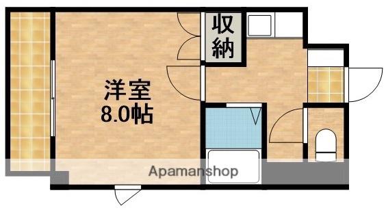 エルム元城(1K/1階)の間取り写真