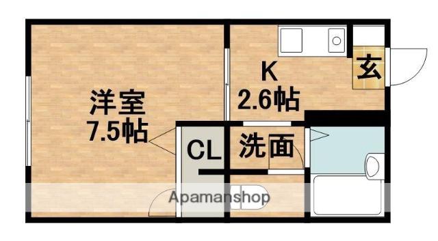 上島ビギン(1K/1階)の間取り写真