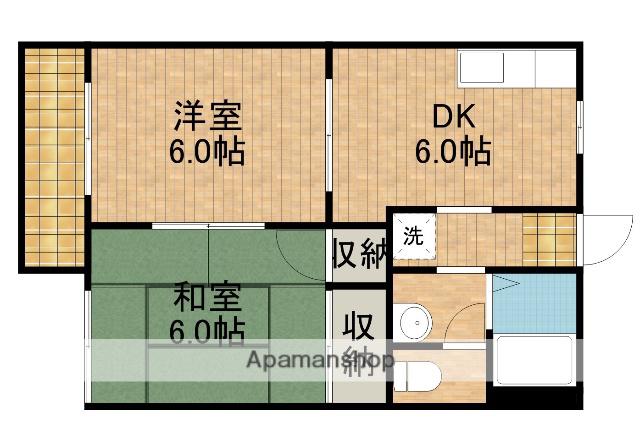 パークハイムIZUMIB(2DK/1階)の間取り写真