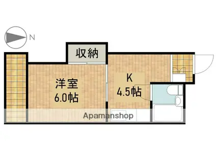 ノースアイランドマンション(1K/3階)の間取り写真