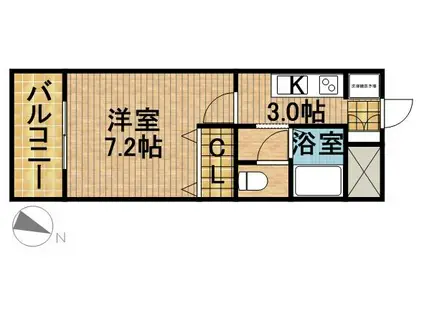 グランドパレス宮西(1K/1階)の間取り写真