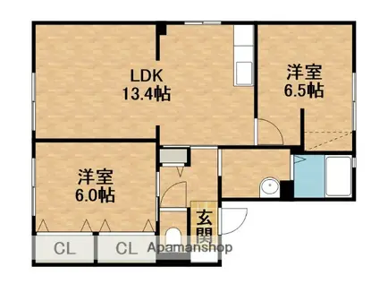カーザ・クリチーバ(2LDK/1階)の間取り写真
