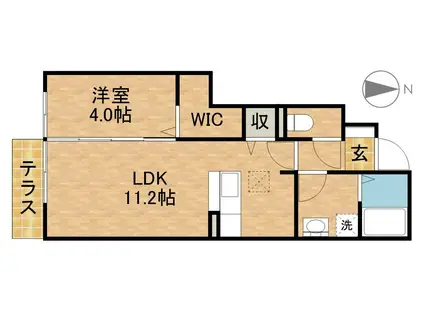 SERENO3(1LDK/1階)の間取り写真