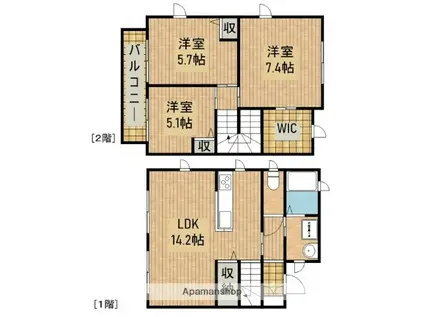 アグレストⅡ(3LDK)の間取り写真