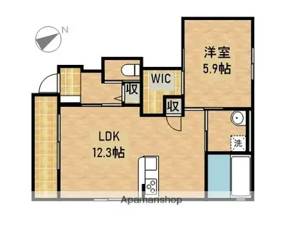 ハピネスコート(1LDK/1階)の間取り写真