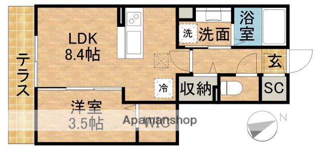 PRATIQUE(1LDK/1階)の間取り写真