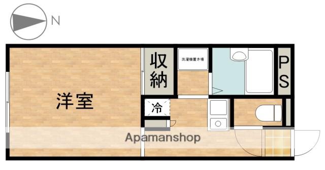 ホークⅠ(1K/1階)の間取り写真