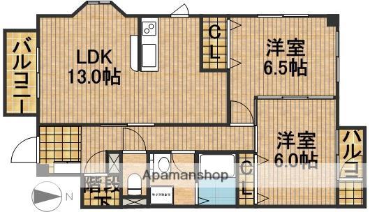 シュプールしのはらⅩⅡ(2LDK/1階)の間取り写真