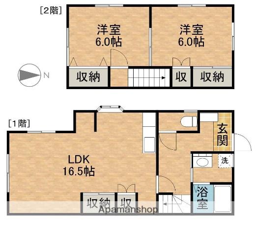 テラスハウス小池A(2LDK)の間取り写真