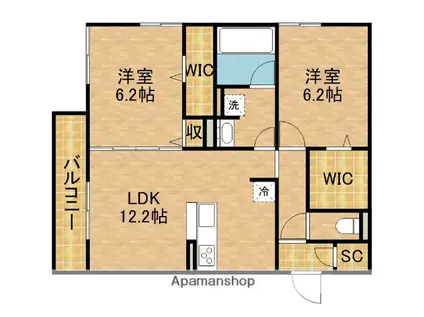 ADVANCE(2LDK/3階)の間取り写真