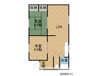 フレールニッセイ(2LDK/2階)の間取り写真