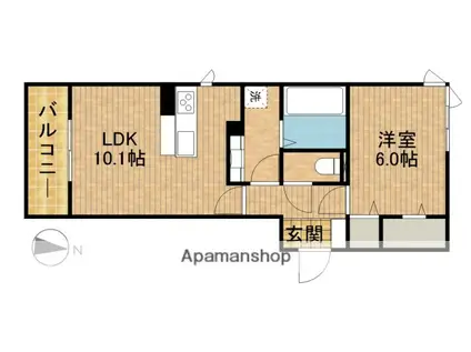 ソレイユ(1LDK/1階)の間取り写真