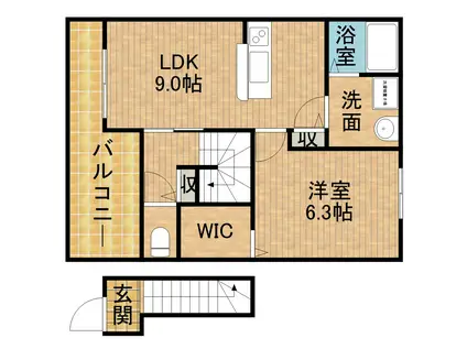 LOTUS新居(1LDK/2階)の間取り写真
