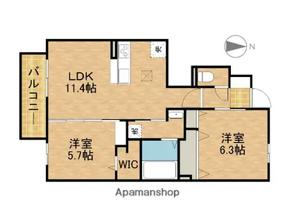 コーポ ヴェルデ(2LDK/1階)の間取り写真