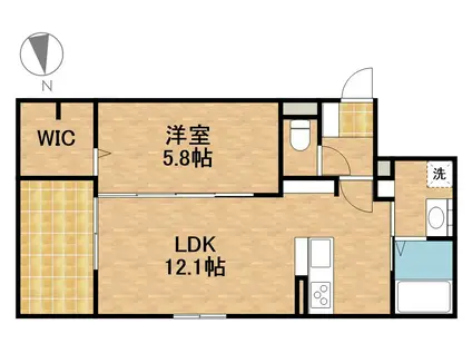ニューヴィレッジⅡ(1LDK/2階)の間取り写真
