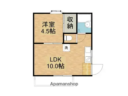 ベルテック21(1K/1階)の間取り写真
