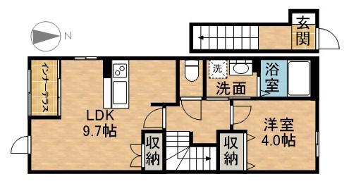 LE SOLEILⅡ(1LDK/2階)の間取り写真