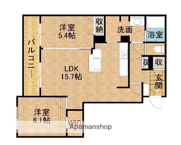 クラウンレジデンスⅡ(2LDK/2階)の間取り写真