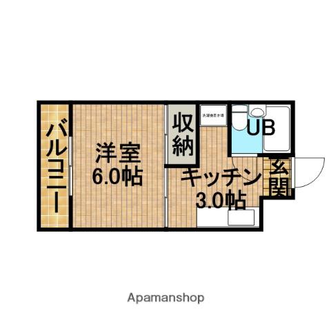 コーポYOU(1K/2階)の間取り写真