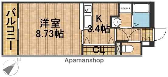 グランストーク住吉(1K/3階)の間取り写真