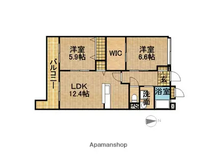 リューレント・R Ⅱ(2LDK/2階)の間取り写真