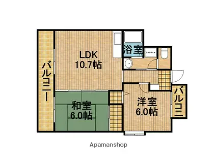 ヴィルヌーブ(2LDK/3階)の間取り写真