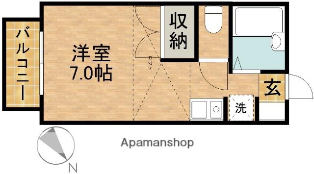 シャルマン(ワンルーム/2階)の間取り写真