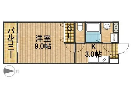 マンション秀(1K/2階)の間取り写真