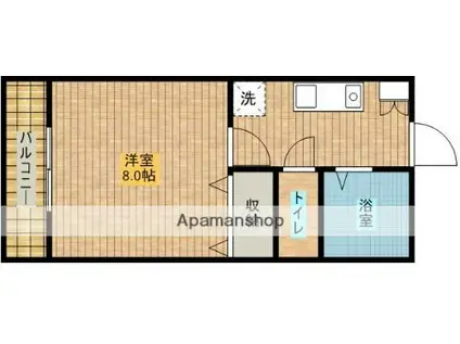 ウィズステージさくら(1K/1階)の間取り写真