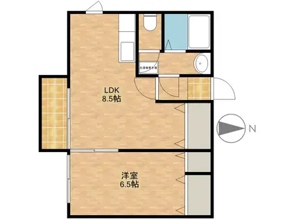 アイ・ウイング(1LDK/1階)の間取り写真