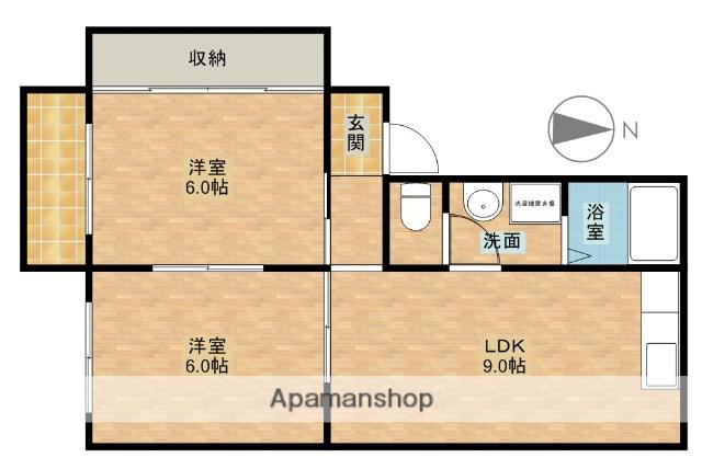 フォーラム丸塚Ⅱ(2LDK/2階)の間取り写真