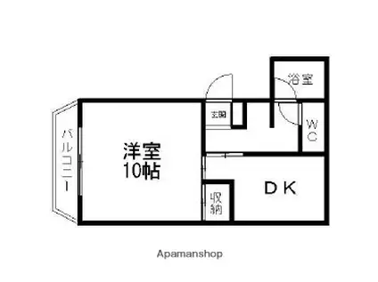 メゾン幸A(1DK/2階)の間取り写真