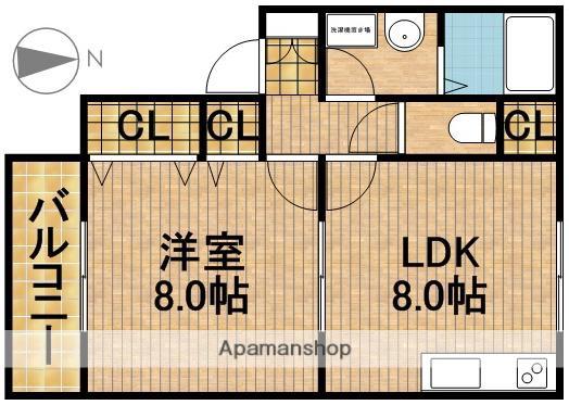 タウンコートB(1LDK/1階)の間取り写真