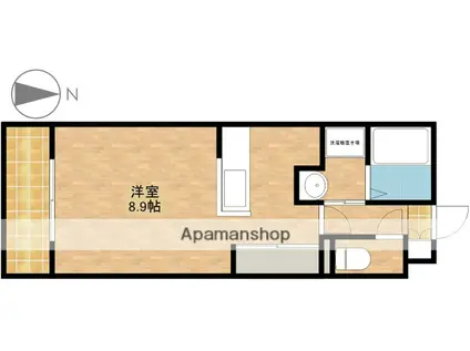 バロンウィズⅡ(1K/2階)の間取り写真