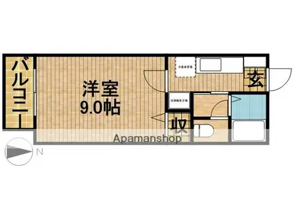 シャルマン A(1K/1階)の間取り写真