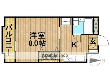 エステートエンゼル(1K/3階)の間取り写真