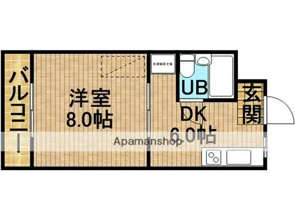 サンルミエール(1DK/3階)の間取り写真