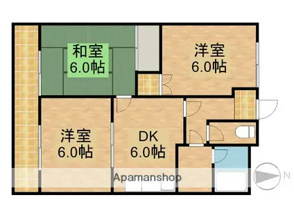 ドミール・レイ(2LDK/1階)の間取り写真