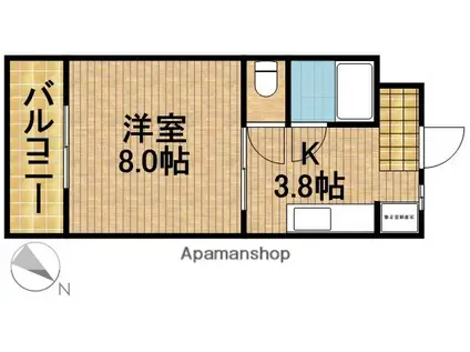 サンアベニューⅠ(1K/3階)の間取り写真