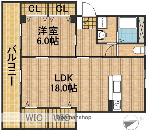 カトレア(1LDK/3階)の間取り写真