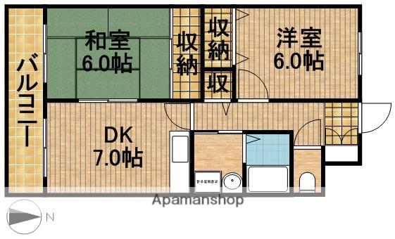 シュライン上島(2DK/3階)の間取り写真