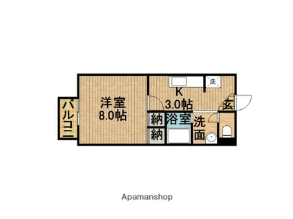 今瀧ファーム(1K/1階)の間取り写真