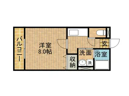 レトアJX大栄(1K/1階)の間取り写真