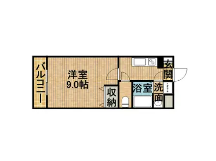 GRANDIR(1K/1階)の間取り写真