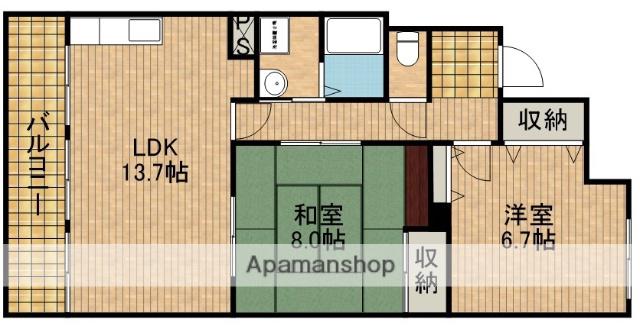 ビオラ田町(2LDK/12階)の間取り写真