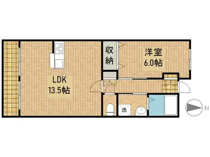 ピュアー(1LDK/2階)の間取り写真